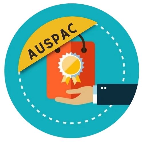 The cover page of the AUSPAC Course with certification icon